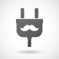 Wall Mural - Isolated plug icon with a moustache