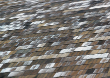 Old Metal Shingles Roof Texture Background