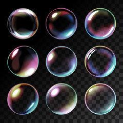 Wall Mural - transparent soap bubbles