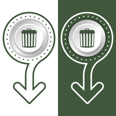 Poster - Simple flat abstract arrow and trashcan
