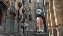 Naples Italy Church Clock Narrow Street P HD 0699