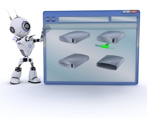 Sticker - Robot with computer window