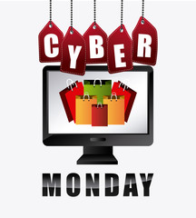 Poster - Cyber monday shopping design.