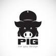 Vector of a pig design on white background. Animals.