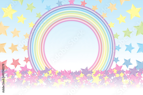 Background Wallpaper Vector Illustration Design Free Free Size Charge Free Colorful Color Rainbow Show Business Entertainment Party Image 背景素材壁紙 虹色 レインボーカラー 星屑 スターダスト 七色 カラフル かわいい リング 丸円 輪 Buy This