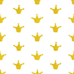 Wall Mural - Gold golden crown seamless pattern texture background