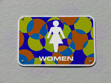 Colorful Women Restroom Sign