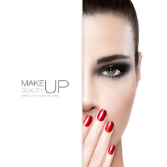 Wall Mural - beauty nail art and makeup concept
