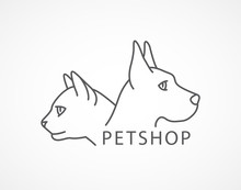 Pet Shop Illustration Of An Dog And Cat