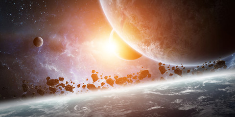 Poster - Sunrise over planet Earth in space