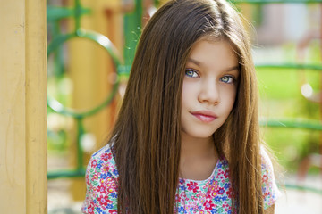 sweet little girl outdoors