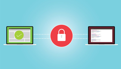 Fototapete - encryption encrypt data secure safe virus protection