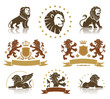 Emblems Set with Heraldic Lions