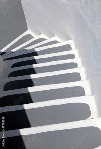 Nowoczesny obraz na płótnie old unique steps in Oia, Santorini, Greece