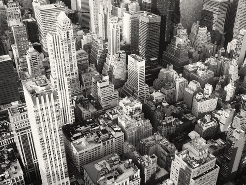 Fototapeta na wymiar Black and white view of midtown New York City