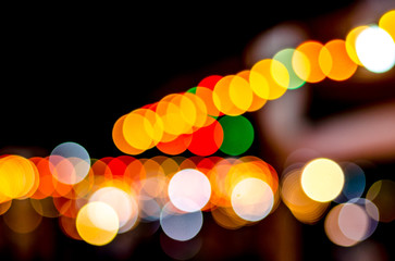 Abstract bokeh around office in night