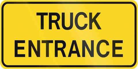 Wall Mural - Warning road sign in Canada - Truck entrance. This sign is used in Ontario
