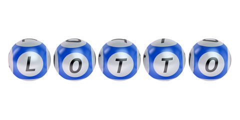Poster - blue lottery balls in a row