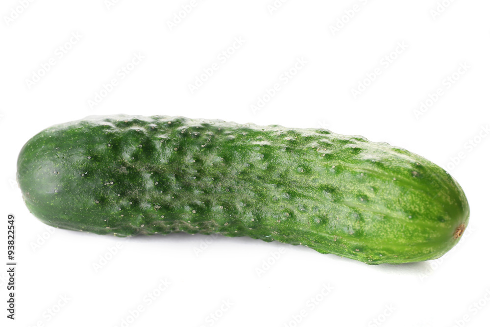 Ripe cucumber isolated on white