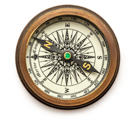 Wall Mural - Vintage brass compass