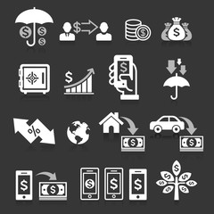 Wall Mural - business banking concept icons set. vector illustrations.