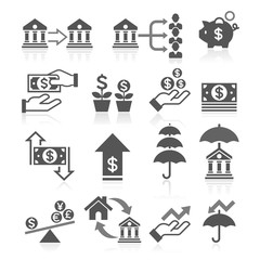 Wall Mural - Business banking concept icons set. Vector illustrations.