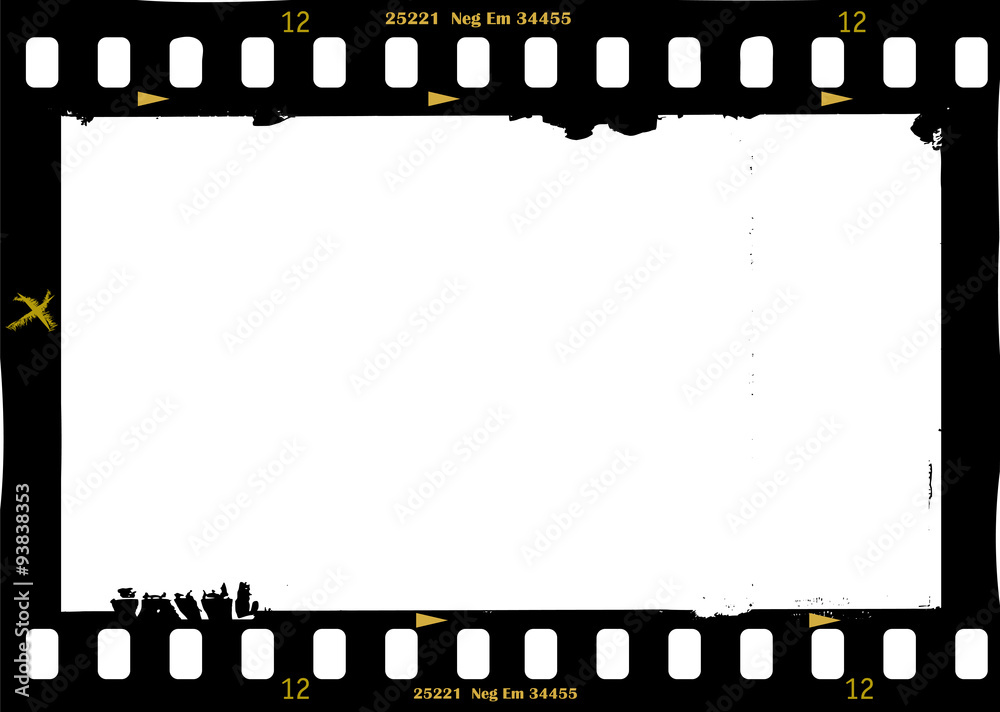 frame of film, grungy photo frame,with free copy space, panoramic - obrazy, fototapety, plakaty 