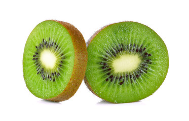 Wall Mural - Slice kiwi fruit isolated on a white background