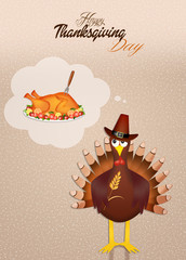 Wall Mural - funny turkey for Thanksgiving day