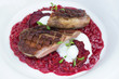 Italian beetroot risotto with delicious roasted duck breast 