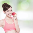 © ryanking999 - Happy health woman show apple