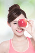 © ryanking999 - Happy health woman show apple