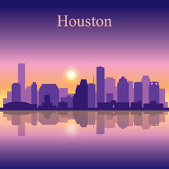 Houston city skyline silhouette background