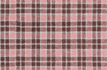 seamless brown white and pink checkered fabric texture