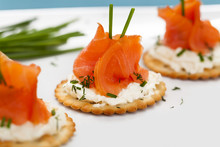 Salmon And Cream Cheese On Crackers