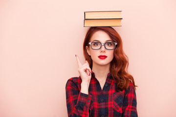 girl with books