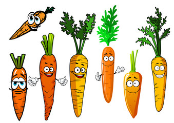 Wall Mural - Cartoon isolated orange carrot vegetables