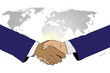 © luckinout - Handshake. World map
