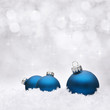 Blue Christmas Balls between snowflakes