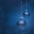 Digital Composite from Two Blue Christmas Balls with Stars