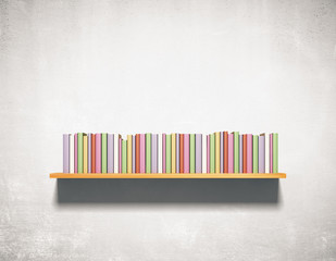Poster - Bookshelf on a concrete wall