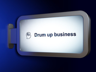 Finance concept: Drum up business and Head With Finance Symbol