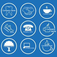 Poster - set of different logos in a flat style