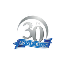 30th Anniversary Ring Logo Blue Ribbon