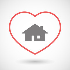 Sticker - Line heart icon with a house