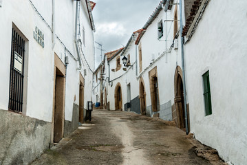 Naklejka na meble street of the Gothic quarter of Valencia de Alcantara in Spain