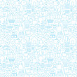 © anna_leni - Thin Shopping Retail Line White Seamless Pattern