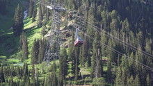 Snowbird Utah Summer Tram Travels Up Mountain Forest 4K 043