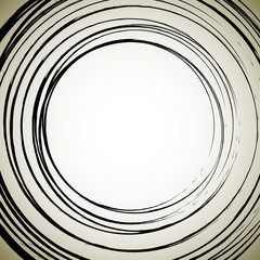 Poster - Grungy circle isolated on brown background. Textured brushed str