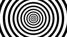 4k Black And White Seamless Looping Hypnosis Spiral Background.
